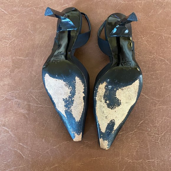 La Botterie Monte Carlo Black Pointed Toe Sling Back - Picture 13 of 15